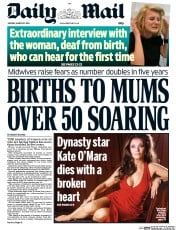 Daily Mail (UK) Newspaper Front Page for 31 March 2014