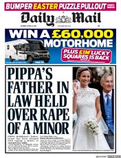 Daily Mail (UK) Newspaper Front Page for 31 March 2018