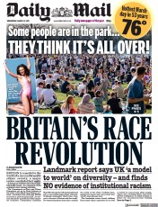 Daily Mail (UK) Newspaper Front Page for 31 March 2021