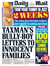 Daily Mail (UK) Newspaper Front Page for 31 May 2014