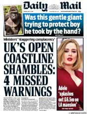 Daily Mail (UK) Newspaper Front Page for 31 May 2016