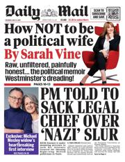 Daily Mail front page for 31 May 2025