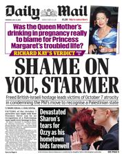 Daily Mail front page for 31 July 2025