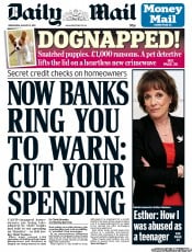 Daily Mail (UK) Newspaper Front Page for 31 August 2011