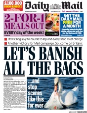 Daily Mail (UK) Newspaper Front Page for 31 August 2020