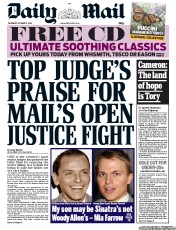 Daily Mail (UK) Newspaper Front Page for 3 October 2013