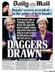 Daily Mail (UK) Newspaper Front Page for 3 October 2018