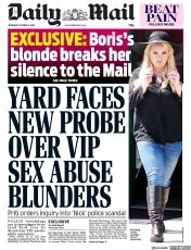Daily Mail (UK) Newspaper Front Page for 3 October 2019