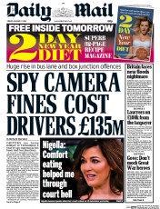 Daily Mail (UK) Newspaper Front Page for 3 January 2014