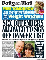 Daily Mail (UK) Newspaper Front Page for 3 January 2020