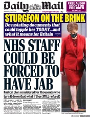 Daily Mail (UK) Newspaper Front Page for 3 March 2021