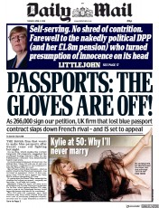 Daily Mail (UK) Newspaper Front Page for 3 April 2018