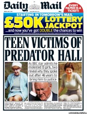 Daily Mail Newspaper Front Page (UK) for 3 May 2013