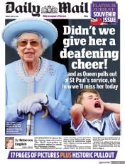 Daily Mail (UK) Newspaper Front Page for 3 June 2022
