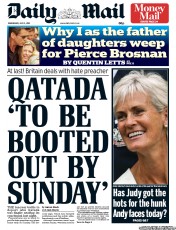 Daily Mail (UK) Newspaper Front Page for 3 July 2013