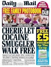 Daily Mail Newspaper Front Page (UK) for 3 September 2011