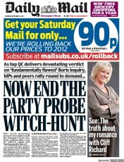 Daily Mail (UK) Newspaper Front Page for 3 September 2022