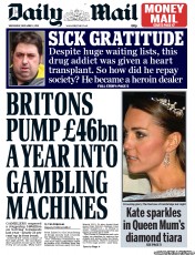 Daily Mail Newspaper Front Page (UK) for 4 December 2013