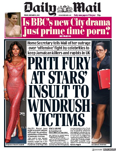 Daily Mail Newspaper Front Page (UK) for 4 December 2020