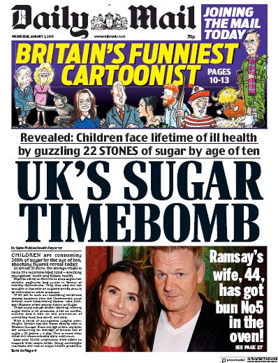 Daily Mail Newspaper Front Page (UK) for 4 January 2019