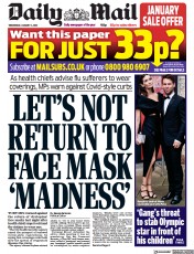 Daily Mail (UK) Newspaper Front Page for 4 January 2023
