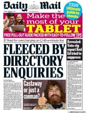 Daily Mail (UK) Newspaper Front Page for 4 February 2014