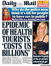 Daily Mail (UK) Newspaper Front Page for 4 April 2013