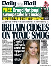 Daily Mail (UK) Newspaper Front Page for 4 April 2014