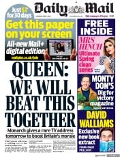 Daily Mail (UK) Newspaper Front Page for 4 April 2020