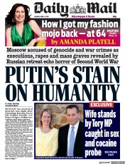 Daily Mail (UK) Newspaper Front Page for 4 April 2022