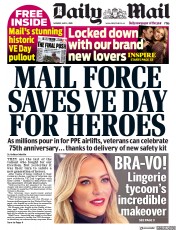 Daily Mail (UK) Newspaper Front Page for 4 May 2020