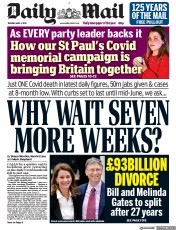 Daily Mail (UK) Newspaper Front Page for 4 May 2021