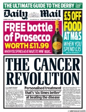 Daily Mail (UK) Newspaper Front Page for 4 June 2016