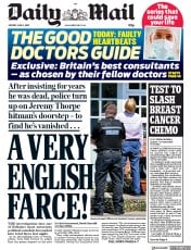 Daily Mail (UK) Newspaper Front Page for 4 June 2018