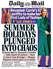 Daily Mail (UK) Newspaper Front Page for 4 June 2021