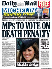 Daily Mail Newspaper Front Page (UK) for 4 August 2011