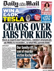 Daily Mail (UK) Newspaper Front Page for 4 September 2021