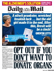 Daily Mail (UK) Newspaper Front Page for 5 October 2017