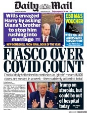 Daily Mail (UK) Newspaper Front Page for 5 October 2020