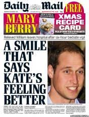 Daily Mail Newspaper Front Page (UK) for 5 December 2012