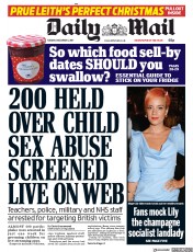 Daily Mail (UK) Newspaper Front Page for 5 December 2017