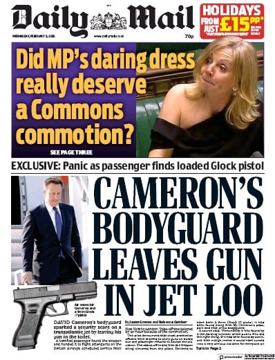 Daily Mail Newspaper Front Page (UK) for 5 February 2020