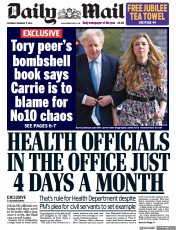Daily Mail (UK) Newspaper Front Page for 5 February 2022