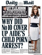 Daily Mail (UK) Newspaper Front Page for 5 March 2014
