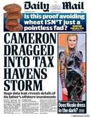 Daily Mail (UK) Newspaper Front Page for 5 April 2016