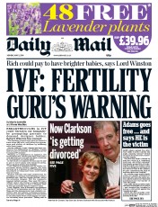 Daily Mail (UK) Newspaper Front Page for 5 May 2014