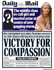 Daily Mail (UK) Newspaper Front Page for 5 May 2016