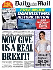 Daily Mail (UK) Newspaper Front Page for 5 May 2018