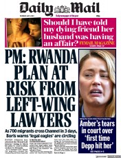 Daily Mail (UK) Newspaper Front Page for 5 May 2022