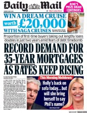Daily Mail front page for 5 June 2023